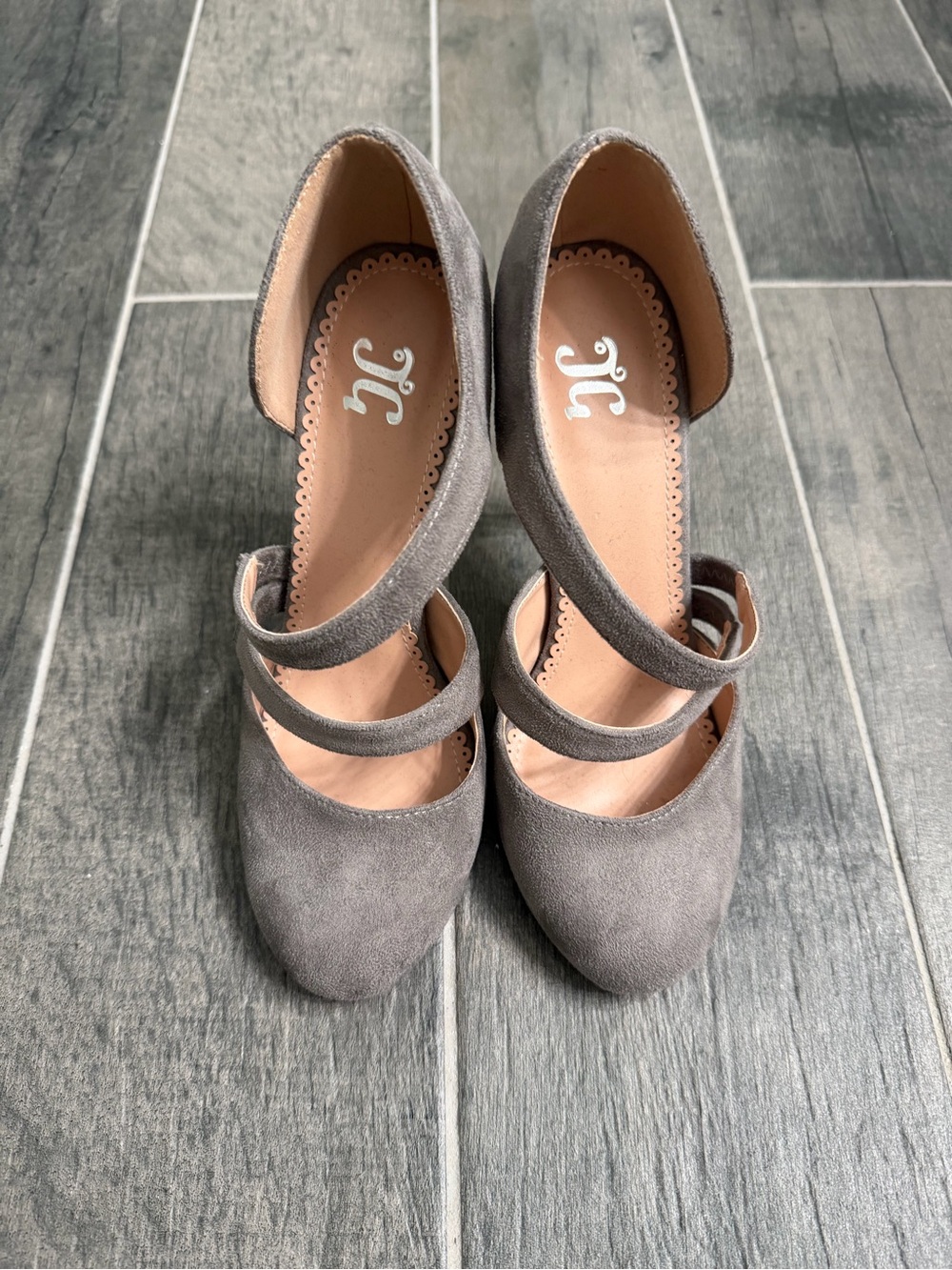 Journee Collection Gray Double-Strap Women's Pumps